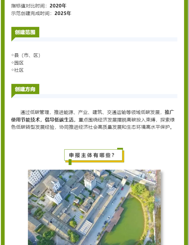 近日，《山东省近零碳城市、近零碳园区、近零碳社区示范创建实施方案》由山东省生态环境厅发布，未来将有一批低碳基础好、参与意识高的县（市、区）、园区和社区开展近零碳示范创建。